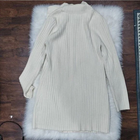 Banana Republic Italian Wool Cardigan L Ribbed Lagenlook Woolblend Preppy - Picture 6 of 11